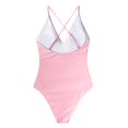 thumbnail image 3 of Women Halter One Piece Swimsuit Sexy Ruffle Backless Bathing Suit Plunge V Neck Classic Coverage Bottom, 3 of 4