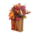 thumbnail image 2 of Panier en bambou avec citrouilles et fleurs, 2 of 4