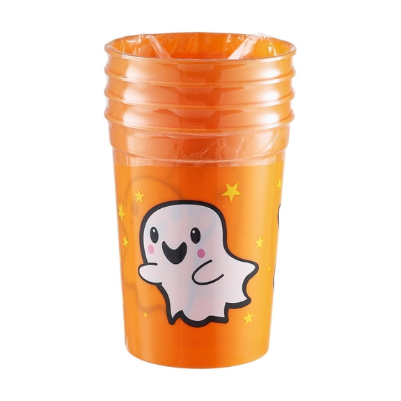 Halloween 4 packs Tumbler,Plastic, Ghost, Ages 3+, Party Favors, by Way to Celebrate