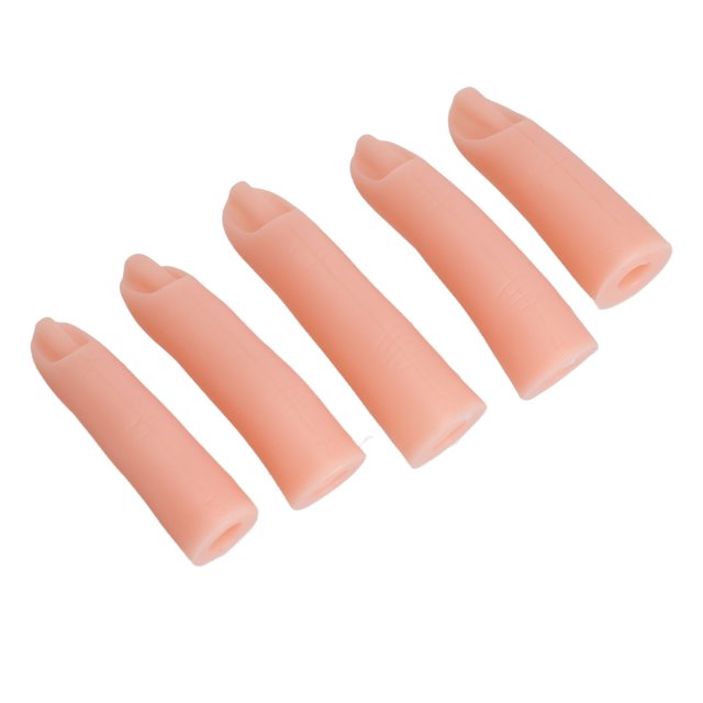 Silicone Nail Training Finger, High Elasticity 5Pcs High Simulation Nail Art Practice Fingers For Nail Salon