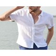 thumbnail image 3 of MesaSe Chemises en Lin à Manches Courtes pour Hommes, Décontractées et Amples, 3 of 4
