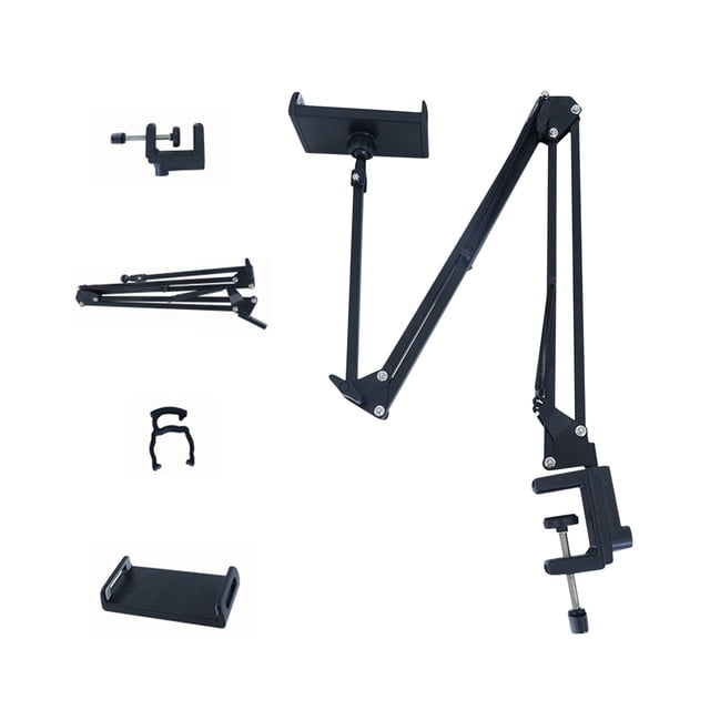 Lksixu Téléphone Mobile Paresseux Caché, Tête Plate de Bureau, Support Métallique Déporté pour Diffusion en Direct, Support de Tablette de Chevet Caché Rétractable pour Téléphone, Électronique pour Maison, Bureau, École