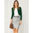 thumbnail image 4 of INSPIRE CHIC Women's Solid Curved Hem Long Sleeves Crop Shrug Cardigan, 4 of 5