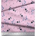 thumbnail image 3 of Soimoi Georgette Viscose Fabric Airplane,Guitar Wire & Notes Musical Instrument Printed Fabric 1 Yard 42 Inch Wide, 3 of 3