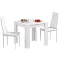 thumbnail image 1 of HOMCOM Dining Table Set for 2, Square Kitchen Table and PU Chairs, White, 1 of 10
