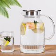 thumbnail image 4 of Siruishop Glass Pitcher Container Fridge Water Jug for Cold or Hot Beverage Milk Juice 1.2L, 4 of 9
