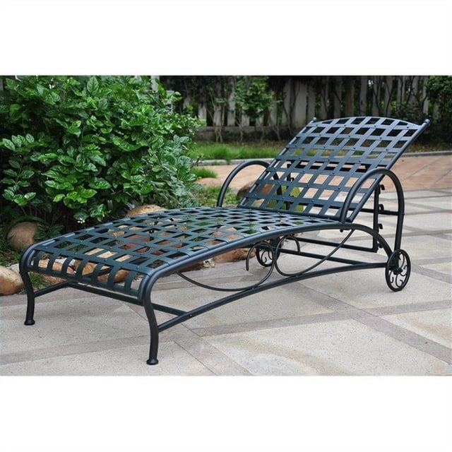 International Caravan Santa Fe Chaise Longue de Patio en Fer, Gris Verdi