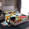 thumbnail image 1 of YST Palm Leaf Bed Sheets Set Queen Tropical Sheets Green Palm Fronds Pineapple Bird Printed Boys Girls Sheet Set, 1 Botanical Flat Sheet 1 Tropical Fitted Sheet 2 Pillowcases, 1 of 5