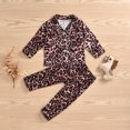 thumbnail image 2 of Fortune Boy Girl Pajamas Set Leopard Print Long/Short Sleeve Tops+Shorts/Pants, 2 of 3