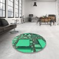 thumbnail image 4 of Ahgly Tapis d'Intérieur Lavable en Machine Carré Vert Menthe, 6 Pieds Carré, 4 of 7