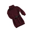 thumbnail image 2 of Kmbangi Robe Tricotée pour Enfants, Jupe à Col Montant avec Ceinture, 2 of 6