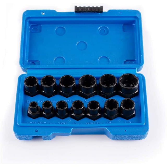 13Pcs Screw Extractor Set, Hex Head Multi-Spline Easy Out Bolt Extractor Set