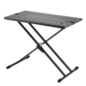 KFFKFF DJ Booth, 32" x 20" Compact DJ et support pour ordinateur portable, station de musique en hauteur portable et réglable, support double-X pliable & Surface, idéale pour le mixage audio