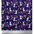 thumbnail image 1 of Soimoi Cotton Poplin Fabric Leaves,Carrot & Rabbit Kids Printed Craft Fabric by The Yard 56 Inch Wide, 1 of 3