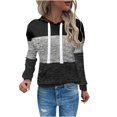 thumbnail image 2 of RKSTN Womens Sweatshirt Fashion Casual Patchwork Color Loose Hoodies Loose Pullove Drawstring Blouse with Pockets, 2 of 4