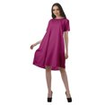 thumbnail image 4 of Moomaya Robes Tuniques Unies Femmes Ligne A Manches Courtes Robe Droite Décontractée, 4 of 6