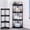 Black 6D8, variant on Rvkxad Tall Corner Storage Rack, 32-inch Bathroom Shelf Unit with Enhanced Guardrail, Space Saving Organizer, Toilet Tripod Stand