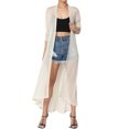 thumbnail image 1 of TheMogan Cardigan Long à Manches Longues en Maille pour Femmes Mi-Mollet Caftan Transparent, 1 of 6