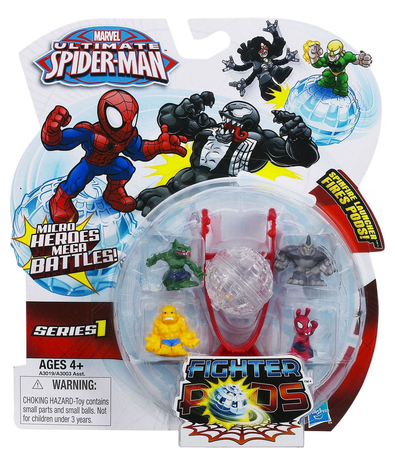 Marvel Ultimate Spider-Man Fighter Pods Série 1 - Emballage de 4 figurines
