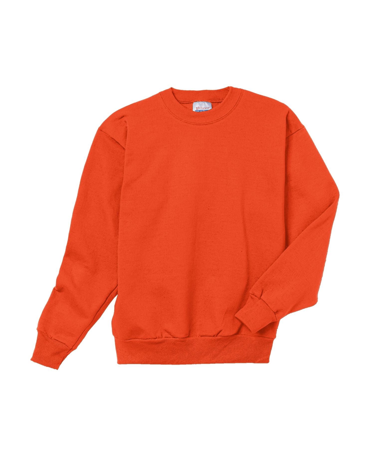 Hanes ComfortBlend EcoSmart Boy`s Crewneck Sweatshirt, L, Orange