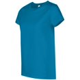 thumbnail image 3 of Hanes ComfortSoft T-Shirt à Col Ras du Cou en Jersey Coupe Décontractée pour Femmes, 3TG, Sarcelle, 3 of 4