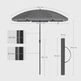 thumbnail image 4 of Boutique Home Octagonal Parasol with Carry Bag (No Base), Grey, 4 of 9