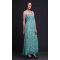 thumbnail image 3 of Bimba Robe Longue Maxi à Imprimé Floral Feuilles et Jasmin Arabe pour Femmes, Corsage Smocké - Moyen, 3 of 7