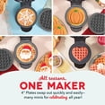 thumbnail image 3 of DASH Holiday Multimaker Mini System - Waffle Maker with Six 4 Removable Holiday Plates: Waffle Iron & Griddle 4-in-1 Mini Waffle Maker for Kids and Families - Nonstick Surface Santa Waffle (Red), 3 of 5