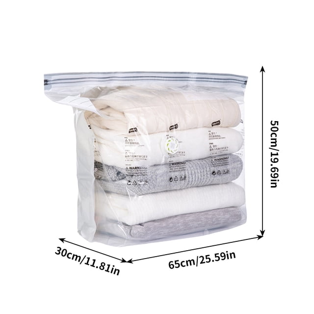 Vacuum Compression Storage Bags - Space Saving Travel & Closet organization, No Pump Needed, Durable Material, JKODE