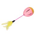thumbnail image 1 of Feather Cat Toy, Plastic Teaser Pole Interactive Kitten Toys Relieve Boredom  For Kitten Pink And Yellow, 1 of 8