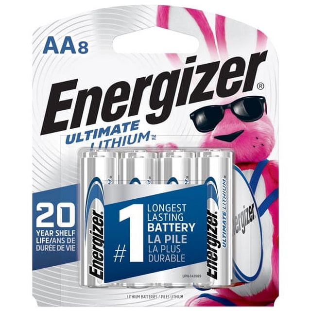 Energizer L91SBP-8 | Ultimate Lithium AA Batteries - 8 Pack