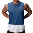 thumbnail image 2 of zfhfof Mens Workout Tank Tops Lightweight Sleeveless Running Gym Muscle Shirts Color Block Summer Tee Top, 2 of 5