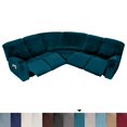 thumbnail image 2 of CHOK 2024 Housses Extensibles pour Canapé d'Angle Inclinable 5 Places en Velours, Housses de Canapé Sectionnel Inclinable, Protège-Meubles, Bleu Eau Profonde, 2 of 9