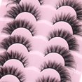 thumbnail image 2 of HSHDLDF Lashes Cat Eye Wispy Eyelashes Fluffy False Lashes Mink Natural Look False Eyelashes Fox Volume Fake Eyelashes 7 Pairs, 2 of 7