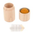thumbnail image 2 of Circular Wooden Sewing Needle Holder Pincushion Box Capacity Multifunction Pin Cushion with Embroidery, 2 of 8