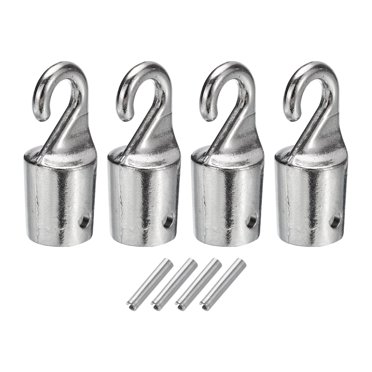 Uxcell 4 Pack Silver Window Tilt Rod Hooks Tip, Alloy Curtain Pull Rod Hooks Vertical Blind Wand Replacement Parts Hook