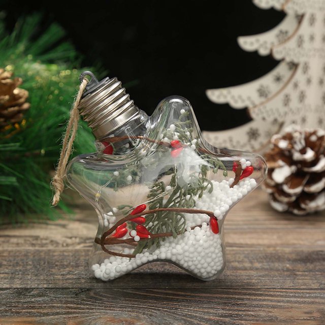 Agiferg Christmas LED Transparent Christmas Ball Christmas Tree Pendant Glowing