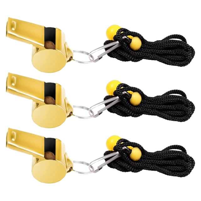 Stainless Steel Gold Metal Whistle for Referee Outdoor Sports Training Calls