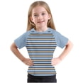 thumbnail image 4 of Économies d'Été! SROBPTY T-Shirts à Manches Courtes pour Tout-Petits, Garçons Tout-Petits Mode Col Rond à Rayures Imprimées Manches Courtes Bleu, 4 Ans, 4 of 5
