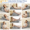 thumbnail image 3 of Wedge Pillows for Adult Adjustable Bed Wedge Pillow for Post Surgery Triangle Pillow Headboard with Bolster Cushion for Sleeping Acid Reflux Neck & Back Support and Dark G, 3 of 9