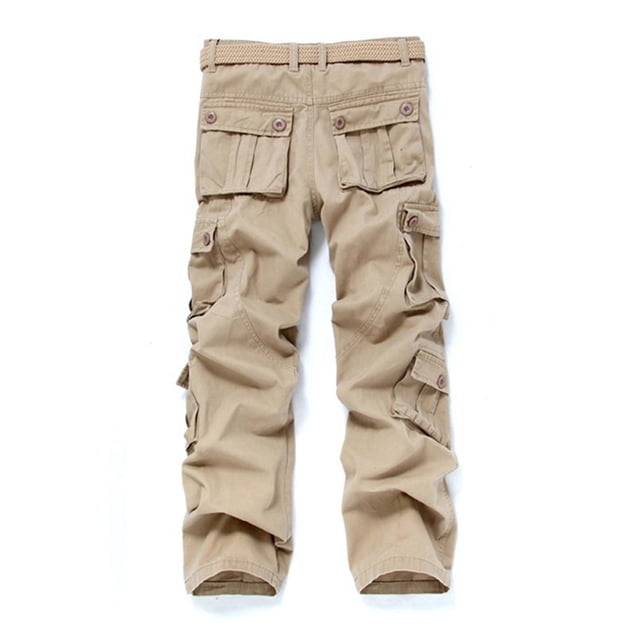 Mens Work Pants Cargo Mens Fashion Casual Cotton Multi-pocket Outdoors Work Trouser Cargo Long Pants