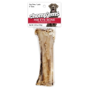 Chomp'ems Smoked Rib Eye Bones, 6-in-1 Pack - Healthy, Protein Rich Treats for Dogs - Long Lasting Dog Chews