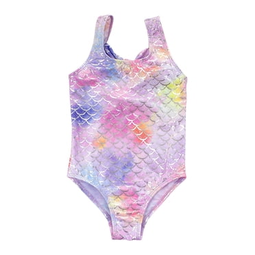 PMVFHDE One Piece Swim Suit Swimming Suits for Girl Girls Oe Piece Swimsuits Sport Ater Swimwear Beach Bathing Suit Purple,3-4 Years