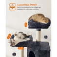 thumbnail image 5 of FEANDREA Cat Tree, Cat Tower, 45.3-inch Cat Condo with Scratching Posts, Ramp, 2 Plush Perches, Cat Cave, for Small Spaces, Apartment, Smoky Gray, 5 of 5
