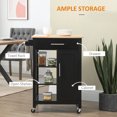 thumbnail image 4 of HOMCOM Compact Kitchen Trolley Utility Cart on Wheels with Open Shelf Grey, 4 of 10