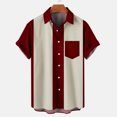 thumbnail image 1 of HKEJIAOI Chemises Habillées pour Hommes Manches Courtes Chemise à Rayures Imprimée Décontractée Mode Col à Revers, 1 of 4