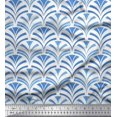 thumbnail image 1 of Soimoi Moss Georgette Fabric Scales Geometric Print Fabric by the Yard 42 Inch Wide, 1 of 3