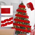 thumbnail image 2 of TopLLC Christmas Red Velvet Ribbon Wired, 2.5 Inch x 2.2 Yard Red Fabric Wired Ribbon with Gold Edge, Christmas Tree Decorative Ribbon Christmas Decorations for Gift Wrapping Bow Wreath Garland, 2 of 6