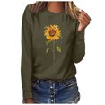 thumbnail image 2 of Jsaierl Chandails en Molleton à Imprimé Tournesol pour Femmes Mignons Manches Longues Col Rond Chandail Tendance Décontracté Tops Amples Automne Hiver Chemises Chaudes et Confortables, 2 of 7