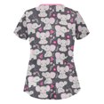 thumbnail image 1 of RKSTN Femmes Mode Animal Imprimé Manches Courtes Tops Travail Uniforme Chemisier, 1 of 3